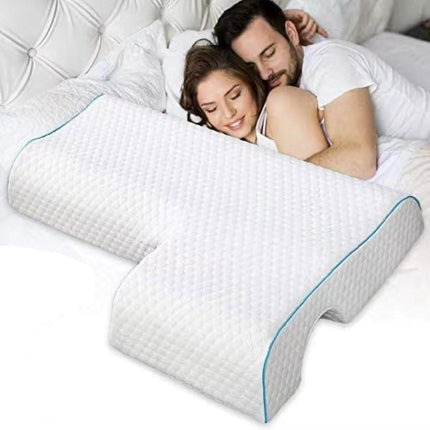 Memory Foam Cuddle Pillow, Shoulder Pillow for Side Sleepers, Arm Pillow with Arm Hole for Sleeping, Side Sleeper Pillow for Arm Pressure Relief with Breathable Pillowcase, 27.2x19.3 27.2" x 19.3" B.