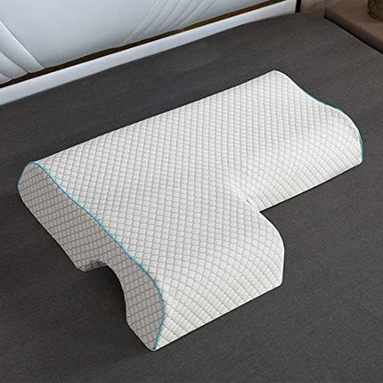Memory Foam Cuddle Pillow, Shoulder Pillow for Side Sleepers, Arm Pillow with Arm Hole for Sleeping, Side Sleeper Pillow for Arm Pressure Relief with Breathable Pillowcase, 27.2x19.3 27.2" x 19.3" B.