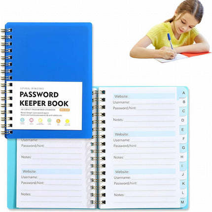 Password Book with alphabetical tabs. Internet Address Organizer Logbook. Small Pocket Password Keeper for Website Logins, 4.25x5.7 4.25" x 5.7" Orange.