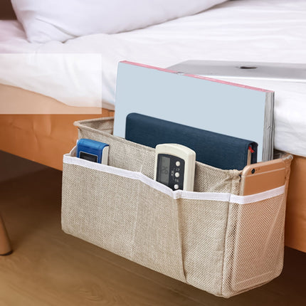 Bedside Caddy/Bedside Storage Bag Hanging Organizer for Bunk and Hospital Beds,Dorm Rooms Bed Rails,Can be Placed Glasses,Books,Mobile Phones,Keys (Grey), 12.2x4.33x6.29 12.2" x 4.33" x 6.29" Grey.