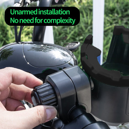 2-in-1 Adjustable Drink Holder,Universal Cup Holder with Cell Phone Holder,Large Diameter Design Bike Cup Holder for Wheelchair Walker Bike Free Size Green, Black, Orange.