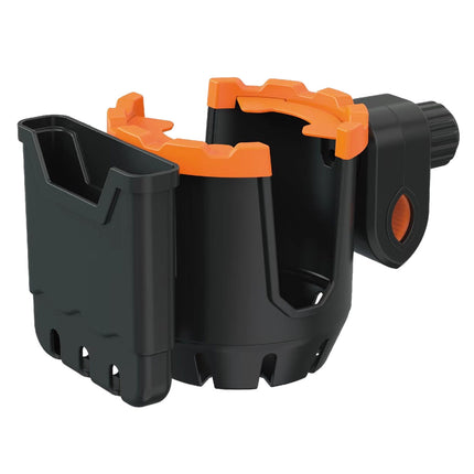 2-in-1 Adjustable Drink Holder,Universal Cup Holder with Cell Phone Holder,Large Diameter Design Bike Cup Holder for Wheelchair Walker Bike OG Orange.
