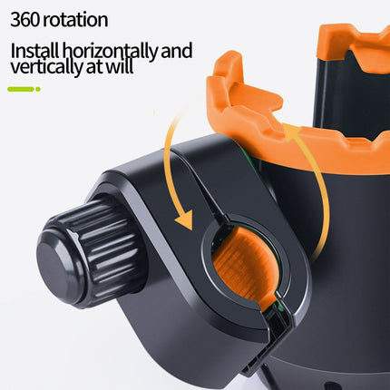 2-in-1 Adjustable Drink Holder,Universal Cup Holder with Cell Phone Holder,Large Diameter Design Bike Cup Holder for Wheelchair Walker Bike OG Orange.