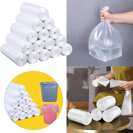 CGZQFEI 3PC Flat Mouth Rolled Trash Bags – 20 Gallon Thickened Plastic Garbage Bags for Household & Commercial Use, Heavy Duty & Leakproof Design 3pc White.