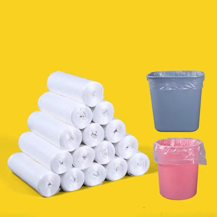 CGZQFEI 3PC Flat Mouth Rolled Trash Bags – 20 Gallon Thickened Plastic Garbage Bags for Household & Commercial Use, Heavy Duty & Leakproof Design 3pc White.