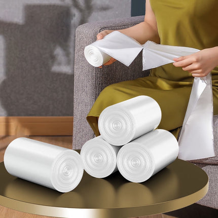 CGZQFEI 3PC Flat Mouth Rolled Trash Bags – 20 Gallon Thickened Plastic Garbage Bags for Household & Commercial Use, Heavy Duty & Leakproof Design 3pc White.
