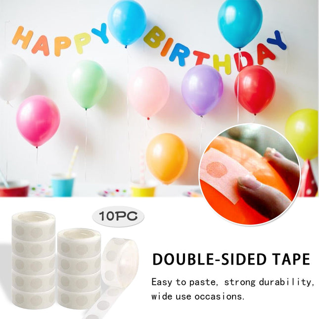 Glue Point, 1000 Pcs Clear Balloon Glue, Removable Adhesive Dots, Double Sided Dots of Glue Tape for Balloons, Craft Glue Points Dots Sticky Dots or Wedding Decoration, 10 Roll, 2Inches 2" White*10 Roll.