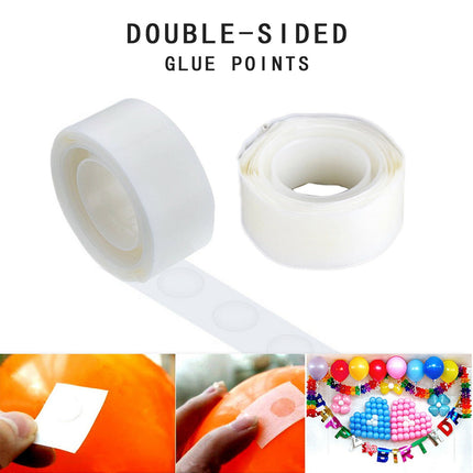 Glue Point, 1000 Pcs Clear Balloon Glue, Removable Adhesive Dots, Double Sided Dots of Glue Tape for Balloons, Craft Glue Points Dots Sticky Dots or Wedding Decoration, 10 Roll, 2Inches 2" White*10 Roll.
