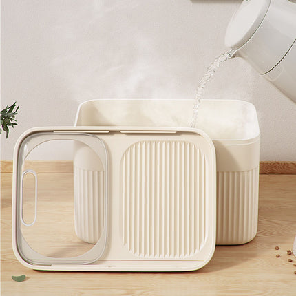 Airtight Pet Food Storage Container for Dog Cat Food Up to 10lbs Large Dry Food Bin with Measuring Cup Lids for Treats and Other Pets (10 LB), 6.31x9.44x7.08 6.31" x 9.44" x 7.08" White.