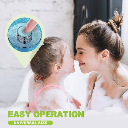Universal Bath Drain Stopper and Cover, Bathtub Drain Stopper, Replaces Lift and Turn, Tip-Toe and Trip Lever drains for Tub, EZ Installation and Clearing, 1.4x2.0 1.4" x 2.0" Silver.
