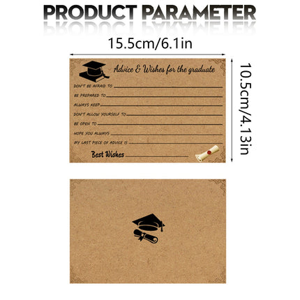 Graduation Advice And Well Wishes Cards For Graduates - Class Of 2025 Grad Cap & Diploma Fill-In Advice Cards For High School, College Grad Party Supplies (Retro Kraft Paper), 10 PCS, 6.1x4.13 6.1x4.13"*10 Coffee*10.