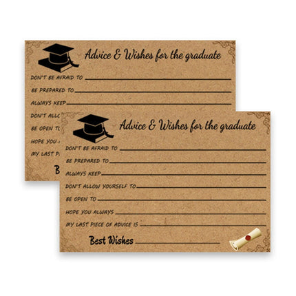 Graduation Advice And Well Wishes Cards For Graduates - Class Of 2025 Grad Cap & Diploma Fill-In Advice Cards For High School, College Grad Party Supplies (Retro Kraft Paper), 10 PCS, 6.1x4.13 6.1x4.13"*10 Coffee*10.