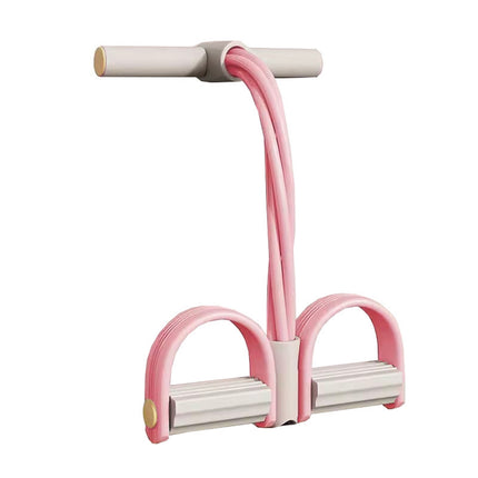 Clearance！4-Tube Pedal Puller Resistance Rope - Foot Pedal Resistance Band,Yoga Elastic Exercise Bands, for Women Jump Fitness, Abdomen/Arm Weight/Waist/Leg Stretching Slimming Training Pink.
