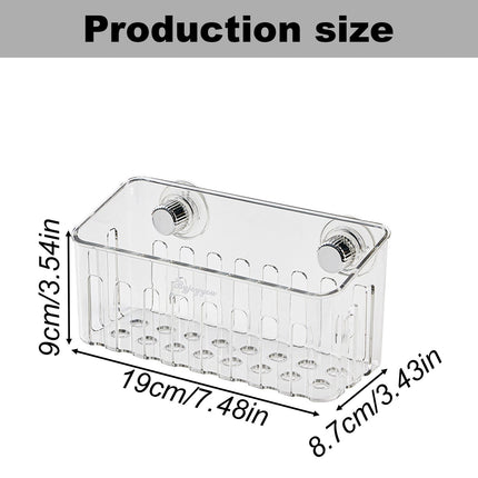 Kitchen Sponge Holder with Suction Cups, Removable Sink Caddy Organizer for Brushes, Dishcloths, Stainless Steel Drain Rack for Countertops Clear2 3.43x7.48' 3.43" x 7.48" Clear2.
