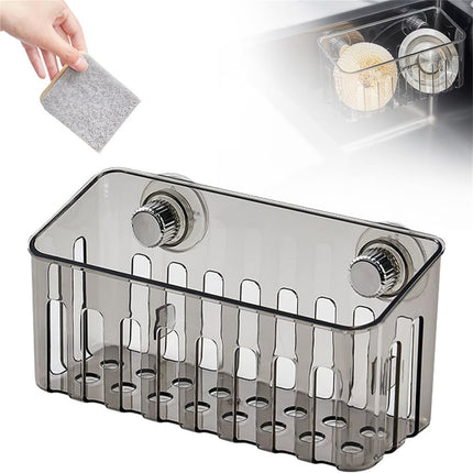 Kitchen Sponge Holder with Suction Cups, Removable Sink Caddy Organizer for Brushes, Dishcloths, Stainless Steel Drain Rack for Countertops Clear2 3.43x7.48' 3.43" x 7.48" Clear2.