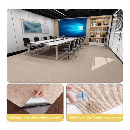 Carpet Tiles Peel and Stick, Self Adhesive Carpet Floor Tile, Anti-Slip Squares Soft Padded Carpet Tiles for Kitchen Bedrooms Indoor Outdoor（24" x 24"） 24" x 24" Brown.