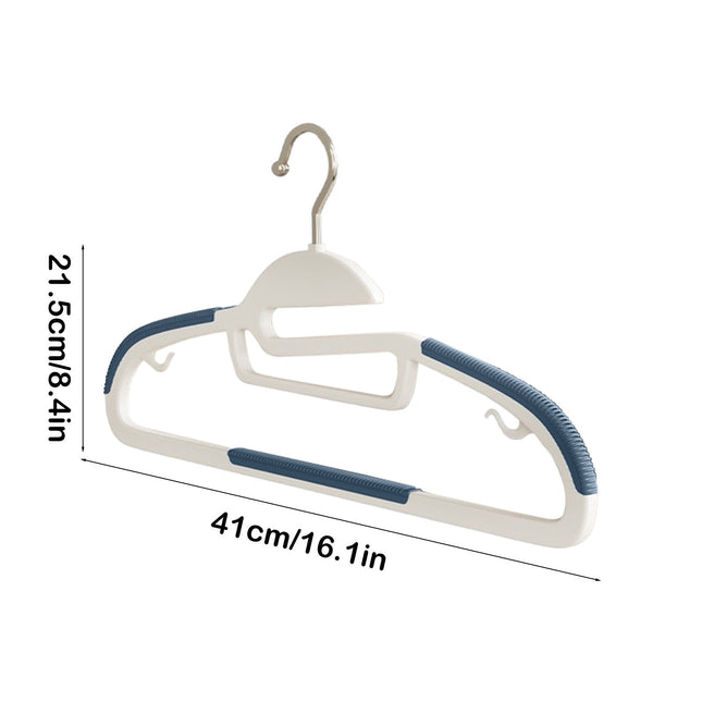 Clothes Hangers Plastic, Sweater Hanger with 360° Swivel Hook, No Slip Hangers Wind Proof, Hanger Space-Saving, No Shoulder Bump Hangers Blue.