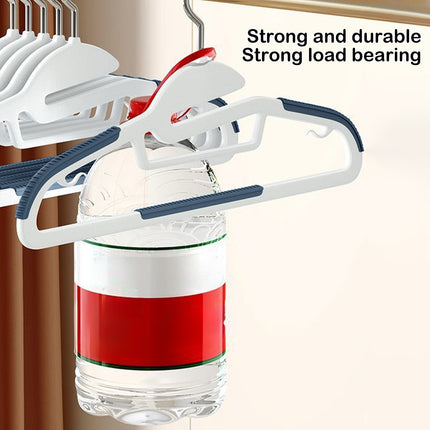 Clothes Hangers Plastic, Sweater Hanger with 360° Swivel Hook, No Slip Hangers Wind Proof, Hanger Space-Saving, No Shoulder Bump Hangers Blue.