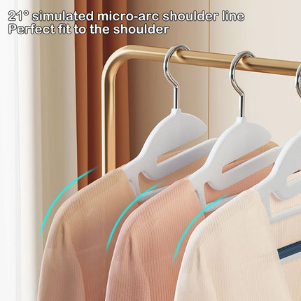 Clothes Hangers Plastic, Sweater Hanger with 360° Swivel Hook, No Slip Hangers Wind Proof, Hanger Space-Saving, No Shoulder Bump Hangers Blue.