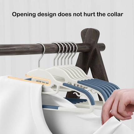 Clothes Hangers Plastic, Sweater Hanger with 360° Swivel Hook, No Slip Hangers Wind Proof, Hanger Space-Saving, No Shoulder Bump Hangers Blue.