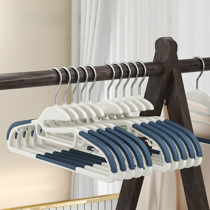 Clothes Hangers Plastic, Sweater Hanger with 360° Swivel Hook, No Slip Hangers Wind Proof, Hanger Space-Saving, No Shoulder Bump Hangers Blue.