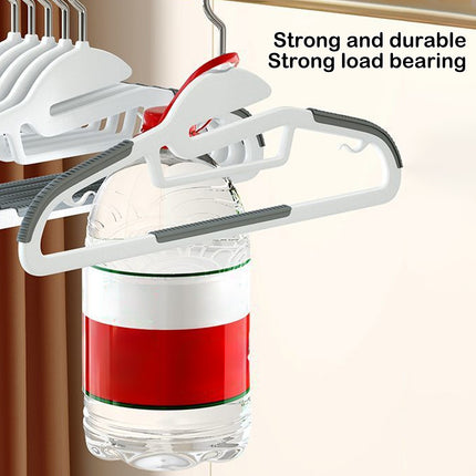 Clothes Hangers Plastic, Sweater Hanger with 360° Swivel Hook, No Slip Hangers Wind Proof, Hanger Space-Saving, No Shoulder Bump Hangers Gray.