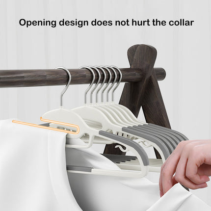 Clothes Hangers Plastic, Sweater Hanger with 360° Swivel Hook, No Slip Hangers Wind Proof, Hanger Space-Saving, No Shoulder Bump Hangers Gray.