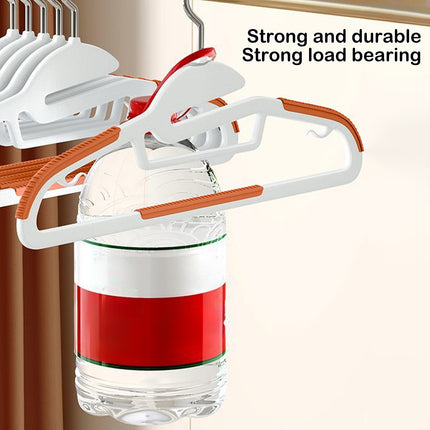 Clothes Hangers Plastic, Sweater Hanger with 360° Swivel Hook, No Slip Hangers Wind Proof, Hanger Space-Saving, No Shoulder Bump Hangers Orange.