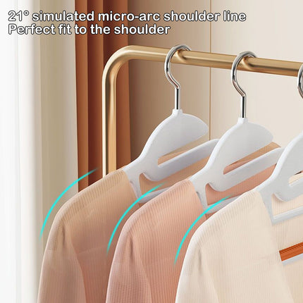 Clothes Hangers Plastic, Sweater Hanger with 360° Swivel Hook, No Slip Hangers Wind Proof, Hanger Space-Saving, No Shoulder Bump Hangers Orange.