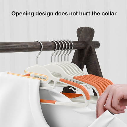 Clothes Hangers Plastic, Sweater Hanger with 360° Swivel Hook, No Slip Hangers Wind Proof, Hanger Space-Saving, No Shoulder Bump Hangers Orange.