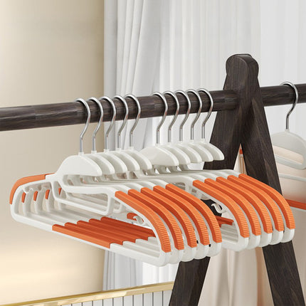 Clothes Hangers Plastic, Sweater Hanger with 360° Swivel Hook, No Slip Hangers Wind Proof, Hanger Space-Saving, No Shoulder Bump Hangers Orange.