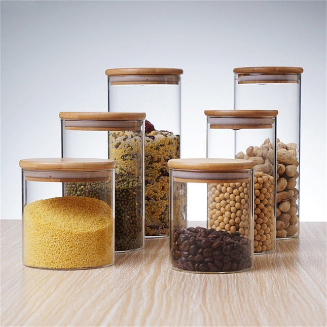 CGZQFEI Glass Storage Containers with Lids, Glass Jars with Lids, Clear Food Jar, Round Canister, Pantry Organizers and Storage for Cookie Flour Oat Pasta Tea Coffee Bean,175ml,2.55x3.14' Clear1.