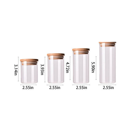 CGZQFEI Glass Storage Containers with Lids, Glass Jars with Lids, Clear Food Jar, Round Canister, Pantry Organizers and Storage for Cookie Flour Oat Pasta Tea Coffee Bean,175ml,2.55x3.14' Clear1.