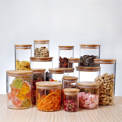 CGZQFEI Glass Storage Containers with Lids, Glass Jars with Lids, Clear Food Jar, Round Canister, Pantry Organizers and Storage for Cookie Flour Oat Pasta Tea Coffee Bean,175ml,2.55x3.14' Clear1.