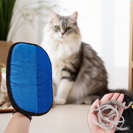 Pet Grooming Gloves,Cat Grooming Gloves for Dog & Cat,Cat Brush Glove for Carpet, Couch, Clothing, Furniture, (Green) 7.28x9.45 7.28" x 9.45" Blue.