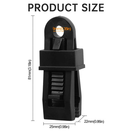 Tarp Clips Heavy Duty Lock Grip,Tarp Clamps for Cover Awnings, Outdoor Camping, Caravan Canopies, Car Covers, 10 PCS Per Pack (Black) 0.98x0.86x3.18 0.98" x 0.86" x 3.18" Black.