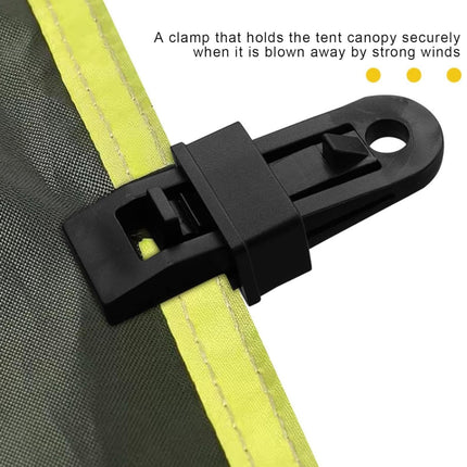 Tarp Clips Heavy Duty Lock Grip,Tarp Clamps for Cover Awnings, Outdoor Camping, Caravan Canopies, Car Covers, 10 PCS Per Pack (Black) 0.98x0.86x3.18 0.98" x 0.86" x 3.18" Black.