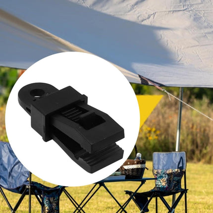 Tarp Clips Heavy Duty Lock Grip,Tarp Clamps for Cover Awnings, Outdoor Camping, Caravan Canopies, Car Covers, 10 PCS Per Pack (Black) 0.98x0.86x3.18 0.98" x 0.86" x 3.18" Black.