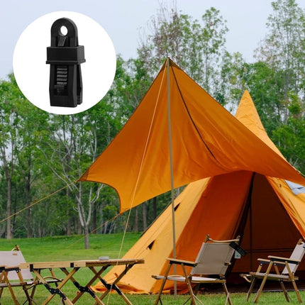 Tarp Clips Heavy Duty Lock Grip,Tarp Clamps for Cover Awnings, Outdoor Camping, Caravan Canopies, Car Covers, 10 PCS Per Pack (Black) 0.98x0.86x3.18 0.98" x 0.86" x 3.18" Black.