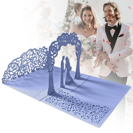 Wedding Cards for Bride and Groom - Pop-Up Congratulations Card with Money Holder for Cash Gift – Elegant Marriage Card for Son & Daughter in Law (Dark Blue) 5.12x7.09 5.12" x 7.09" White.