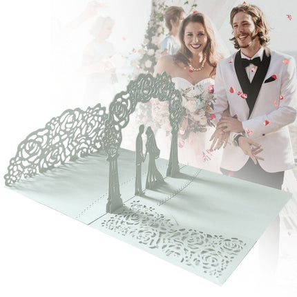 Wedding Cards for Bride and Groom - Pop-Up Congratulations Card with Money Holder for Cash Gift – Elegant Marriage Card for Son & Daughter in Law (Dark Blue) 5.12x7.09 5.12" x 7.09" White.