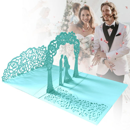 Wedding Cards for Bride and Groom - Pop-Up Congratulations Card with Money Holder for Cash Gift – Elegant Marriage Card for Son & Daughter in Law (Dark Blue) 5.12x7.09 5.12" x 7.09" White.