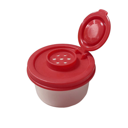 CGZQFEI Salt and Pepper Shakers Moisture Proof Set,Small Mini Salt Shaker to go Camping Picnic Outdoors Kitchen Lunch Boxes Travel Spice Set Clear with Red Covers Plastic Airtight Dispenser Red1.
