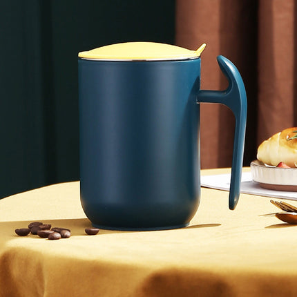 Spill-Proof Cup for Elderly, Stainless Steel Convalescent No-Spill Feeding Cup with Handle for Seniors & Adults & Maternity, Drinking Cup for Safe Hydration (Blue) 2.75x4.92 2.75" x 4.92" Green.