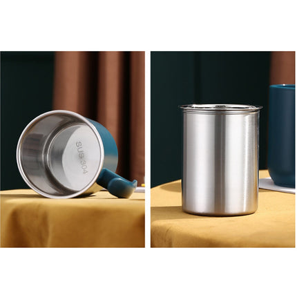 Spill-Proof Cup for Elderly, Stainless Steel Convalescent No-Spill Feeding Cup with Handle for Seniors & Adults & Maternity, Drinking Cup for Safe Hydration (Blue) 2.75x4.92 2.75" x 4.92" Green.