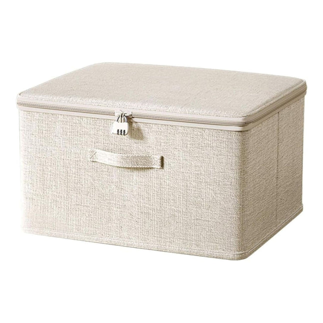 Locking Adult Game Toy Storage Organizer Lock Box Toy Storage Bins Women and Men Game Toys Storage Bags with 2 Drawstring Bags, Large capacity (Beige) 11.8x7.8x5.5 11.8" x 7.8" x 5.5" Beige.