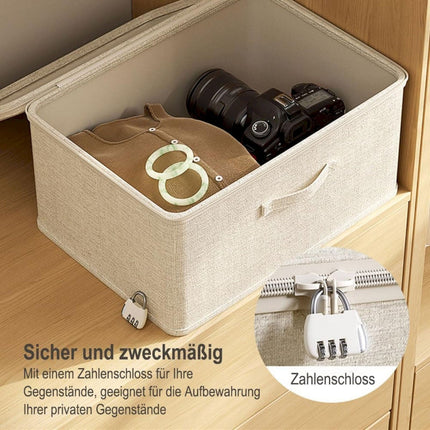 Locking Adult Game Toy Storage Organizer Lock Box Toy Storage Bins Women and Men Game Toys Storage Bags with 2 Drawstring Bags, Large capacity (Beige) 11.8x7.8x5.5 11.8" x 7.8" x 5.5" Beige.