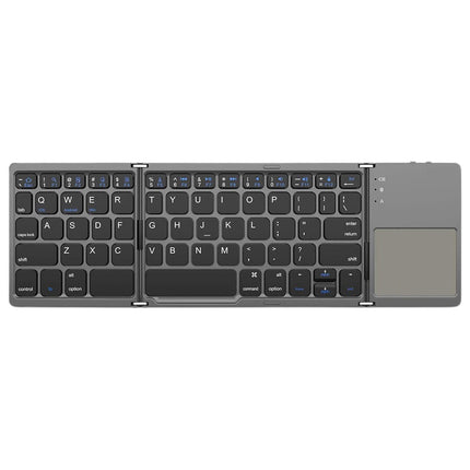Tri-Folding Bluetooth Keyboard,Wireless Portable Foldable Bluetooth Keyboard for Travel, Keyboard with Touchpad, Rechargeable Multi-Device Small Keyboard for Laptop Tablet PC Smartphone A.