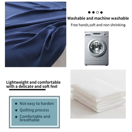 Lightweight Waffle Weave Blanket Queen Size, Breathable & Ultra Soft, 43.30"x 59.05" Soft & Cozy Thin Blanket, Perfect for Summer & Hot Sleepers, Bed, Home Decor - Mediterranea (Blue) 43.30" x 59.05" White.