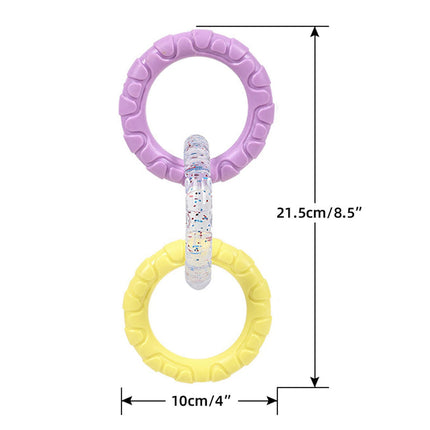 3-Ring Tug Dog Toy, Interactive Tug Pull Toy for Training and Teeth Cleaning, Indestructible Rubber of War Dog Chew Toy for Aggressive Chewers, Outdoor Puppy Ring Toy for Small Medium Large Dogs Orange.